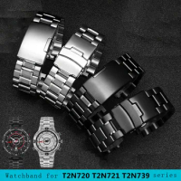 Steel Bracelet for men's TIMEX T2N720 T2N721 TW2R55500 T2N721 watch strap 24*16mm lug end silver black stainless watchband strap