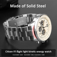 22mm Soild Stainless Steel Watchband For Citizen FF Flying Light Kinetic Energy Meter CA4500 CA4503 CA0615 Men Steel Watch Strap