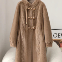Mink Fur Coat Women's Mid-Length Chinese-Style Fur Coat for Moms
