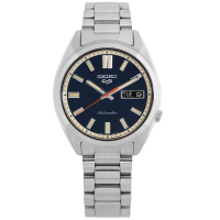 【SEIKO 精工】5 Sports 機械錶 懷舊復古 防水100米 星期日期 不鏽鋼手錶 藍色 37mm(SRPK87K1)
