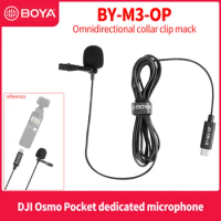 BOYA BY-M3-OP Lavalier Microphone for DJI OSMO POCKET Video Stabilizer Gimbal USB Type-C Vlog Film Video Recording Digital Mic