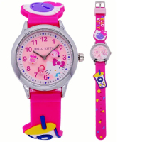 【HELLO KITTY】Hello Kitty 時尚玩意兒個性俏麗腕錶-粉紅-LKT073LWPR