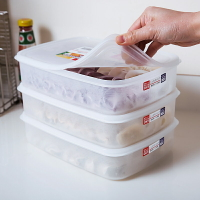 進口 三件裝冷凍不粘塑料盒子餃子盒保鮮盒湯圓盒食品收納盒