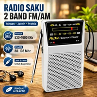 Radio Portable AM FM Antena Teleskopik 24cm 88-108MHz 530-1600kHz Jack 3.5mm Baterai AA Radio Saku D