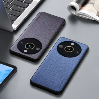 Case for Oppo Realme 11 Pro Plus funda Textile texture leather Soft TPU&amp;Hard PC phone cover for Realme 11 pro plus case