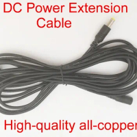 High-quality all-copper 100pcs DC Power Female to Male Plug Cable adapter DC extension cord 5M 5 Meter 16.4FT 5.5mm x 2.1mm