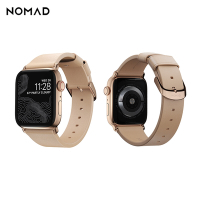 美國NOMAD Apple Watch專用自然原色皮革錶帶-摩登金-38/40mm