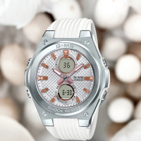 【CASIO 卡西歐】BABY-G G-MS系列 防水錶 運動錶 女錶 手錶 指針錶(MSG-C100-7A_白色)