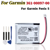 361-00097-00 Watch Battery For Garmin Fenix 5 Replacement Battery 255mAh + Free Tools