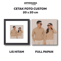Cetak Foto Custom 8r (20x20cm) Bingkai Papan MDF 6mm Dekorasi Rumah Pajangan DInding Aesthetic