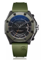 Alexandre Christie Alexandre Christie - Jam Tangan Automatic Pria - Gun Metal - Green Rubber Strap -