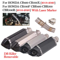 For Honda CB400 CBR400 CB500F CB500X CBR500 CBR500R 2016 - 2020 2021 Motorcycle Exhaust Muffler DB Killer Escape Moto Link Pipe