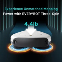 Three-Spin Robot Mop, Ultra Quiet Smart Mopping Robot Cleaner, for Hard Floor &amp; Tile Cleaning with Remote Control, Water Tank