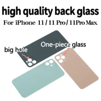 For iPhone 11 11 Pro Max Back Glass Cover Panel Battery Cover Replacement Parts Housing Big Hole Camera Rear Glass