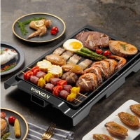 KONKA Smokeless Electric Grill for Home Use Non-Stick Electric Griddle BBQ Stove Korean Style Iron Plate Grilled Meat Machine