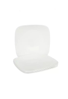 Corelle Corelle 4 Pcs Vitrelle Tempered Glass Square Dinner Plate - Winter Frost White