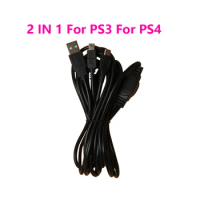 100pcs 3.5m 2 In1 Charger Cable For SONY For PS3/PS4 Controller Power Charging Wire Data Transmission Line Cord Cable