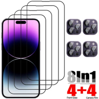 8-in-1, Tempered Glass + Camera Film for iPhone 13 14 Pro Max Glass iPhone 13 Mini Apple iPhone 13 Pro 14 Plus Screen Protector