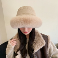 加厚保暖毛絨帽子女冬季新款漁夫帽女2024新款逛街蒙古帽防寒 雙11全館免運