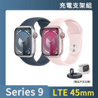 充電支架組 Apple Apple Watch S9 LTE 45mm(鋁金屬錶殼搭配運動型錶帶)