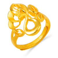 【GJS 金敬順】買一送一黃金戒指火焰鳳凰(金重:1.39錢/+-0.03錢)