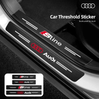 แผ่นป้องกันขอบประตูรถยนต์คาร์บอนไฟเบอร์ สติ๊กเกอร์สำหรับ Audi A3 8V 8P S3 A5 A6 C7 C6 S5 S6 Sline A4