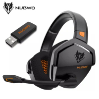 NUBWO G06 Wireless Gaming Headset for PS5/4 Laptop Over Ear Headphones with Micphone 2.4G Wireless/W