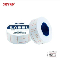 Joyko Label 1 Baris Putih LB-2RL (harga 1 tabung = 10 rolls)
