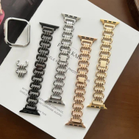 Slim Wrist Strap For Apple Watch 6 SE 5 4 3 2 42 40mm 44 41mm 45mm Stainless Steel Lady Bracelet For iWatch 8 7 Ultra 49mm Band