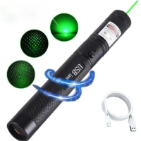 Powerful Green Laser Sight 10000m 532nm Laser Pointer Powerful Adjustable Focus Lazer with Laser Pen Head Burning Match