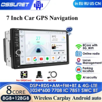 7" Android 12.0 Octa Core 4G RAM 64G ROM Universal Double 2 Din for Nissan Car Audio Stereo GPS Navigation Radio Car Multimedia