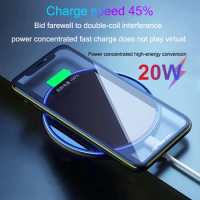 Single Pad Wireless Charger 20W Fast Charging for iPhone 12 11 Pro/XR/Xs Max Samsung Apple Watch 6 5 4 3 2 1 Airpods