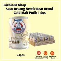 Nestle Bear Brand Susu Beruang Gold Malt Putih 140 Ml x 24 Pcs (1 Dus)