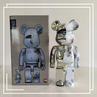 Bearbrick 400% Empty Mountain Base Electroplated Sexy Robot 2G Building Block Bear 28 Cm Height Trendy Toy Doll