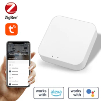 Tuya ZigBee3.0 Wireless Intelligent Home Gate-way Linkage Central Control Compatible with Alexa Google Home