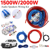1500W Car Audio Speakers Wiring Kit 18GA RCA Car Subwoofer Power Amplifier Wiring Speaker Installation Line for Car Modification