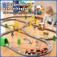 Kereta Api Mainan Anak Perakitan Listrik Miniatur Rel Kereta Api Mainan DIY Kereta Api Anak Laki Lak