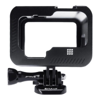 PULUZ Metal Border Cage for GoPro HERO9 Black Frame Mount Protective Case Shell Cover &amp; Buckle Basic Adapter