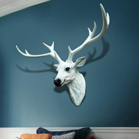 鹿頭裝飾壁掛北歐風格招財仿真動物頭客廳走廊過道牆面掛飾小大號 【麥田印象】