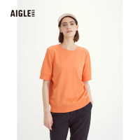 【AIGLE】女 抗UV快乾短袖T恤(AG-3P272A248 杏桃橘)