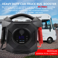 Jump Starter 12V 24V 20000A Heavy Duty Car Truck Bus Starter Booster Car Battery Portable Power Bank Fast Charge 86000mAh