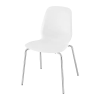 LIDÅS 餐椅, 白色/sefast 鍍鉻