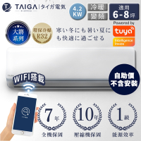 日本TAIGA 自助價 大將WIFI系列 6-8坪R32一級變頻冷暖分離式空調(TAG-42CYO/TAG-42CYI)