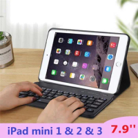 Slim Coque for iPad mini 2 mini 3 Keyboard Case A1432 A1490 Russian Spanish Language PU Cover for iPad mini Keyboard Case 7.9''