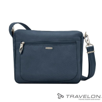 【Travelon】CLASSIC防盜斜側包(21X26X6cm)/單肩包.隨身包_TL-43115-1 深藍
