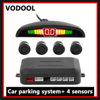 VODOOL Car Parktronic LED Display Auto Parking Sensor Kit Reverse Backup Car Parking Radar Monitor Detector System With 4 Sensor