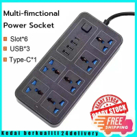 Electric sockets 6 Power Socket Extension With USB Ports Power Strip Surge Protector Adapter Socket
