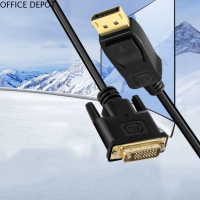 OFFICE DEPOT Penukar Lelaki Menyambung Kabel DP KE DVI Kabel Sambungan 24+1 Pin DisplayPort ke Penye