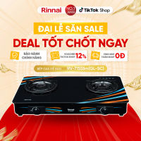 Bếp gas dương Rinnai RV-715Slim(GL-SC) mặt bếp kính và kiềng bếp men.