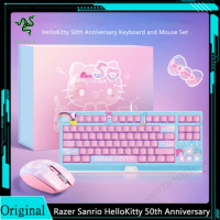 Razer Sanrio HelloKitty 50th Anniversary Limited Edition Mechanical Backlit Keyboard and Dual Wireless Gaming Mouse Gift Box Set